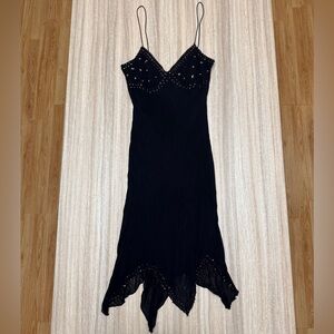 Y2K Grail Charlotte Russe Beaded Sequin Fairy Dress Size 7 / Medium in Black